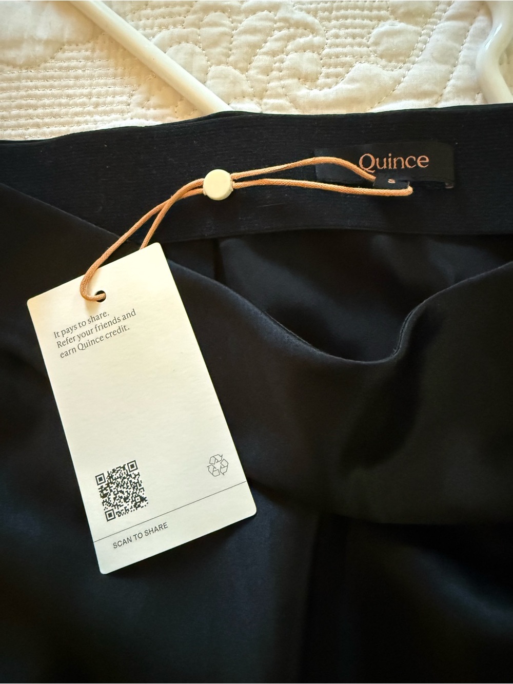 Quince Black Pencil Skirt with Branded Waistband